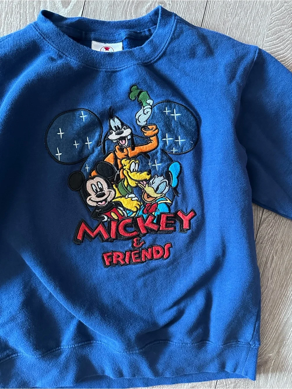 Vintage 90s Disney Mickey & Friends Blue Kids Sweatshirt